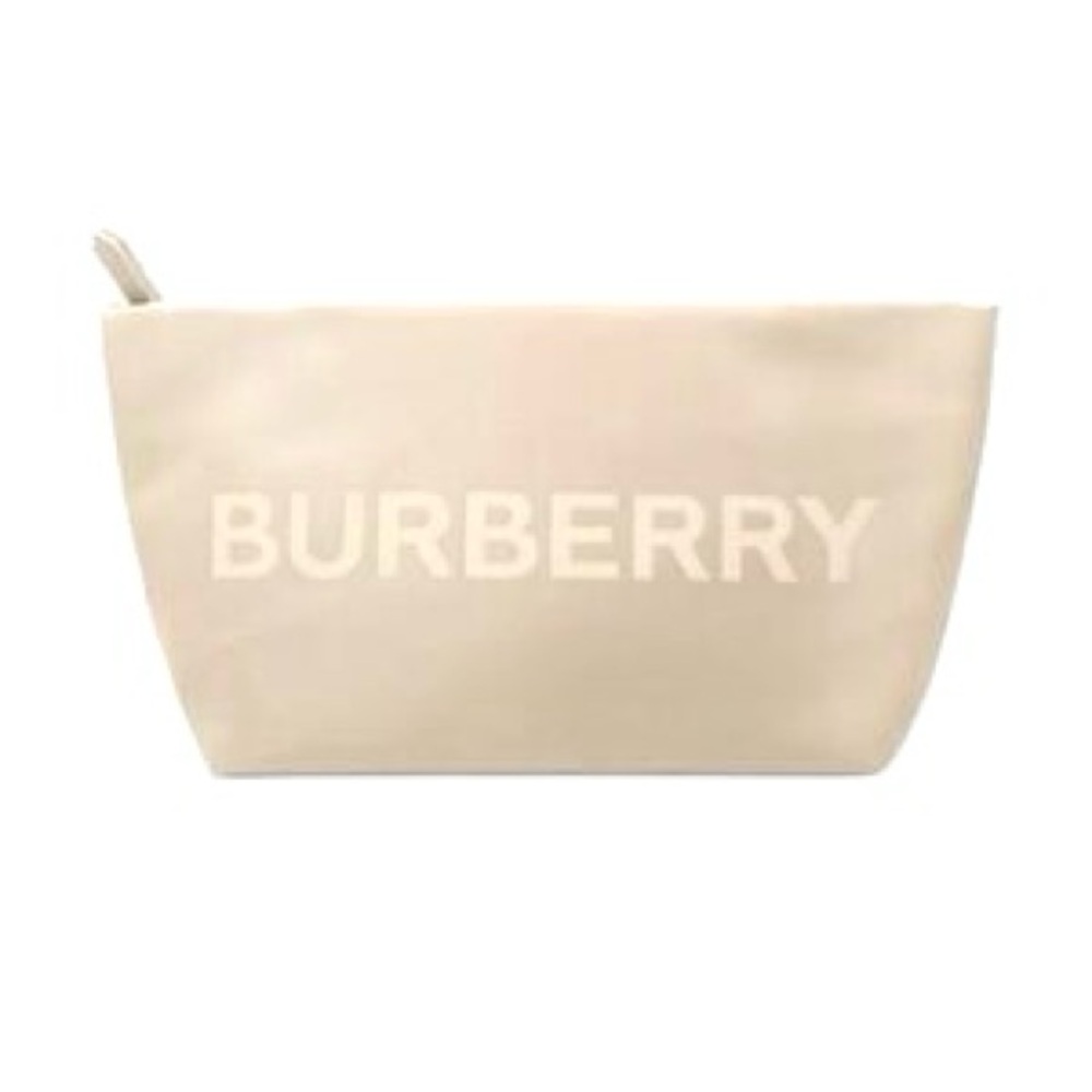 Burberry Logo Clutch Toiletry/Cosmetic Pouch Travel Case Beige